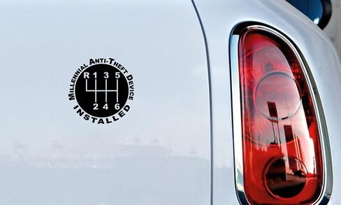 Millennial Anti Theft Device Installed Sticker for Car, Bike, SUV, Truck, Helmet, Laptop, Water Bottle, Notebook, Decal Window, Guitar, Skateboard, Bumper Vinyl Waterproof Sticker 5 inch (White) in Saudi Arabia
