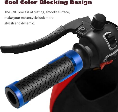 2PCS Dirt Bike Grips,Cool 7/8" Motorcycle Grips with Anti-Slip Bump Design for Comfortable Grip Dirtbike Grips,Universal Motorcycle Accessories Motorcycle Handlebar Grips (Black) in Saudi Arabia