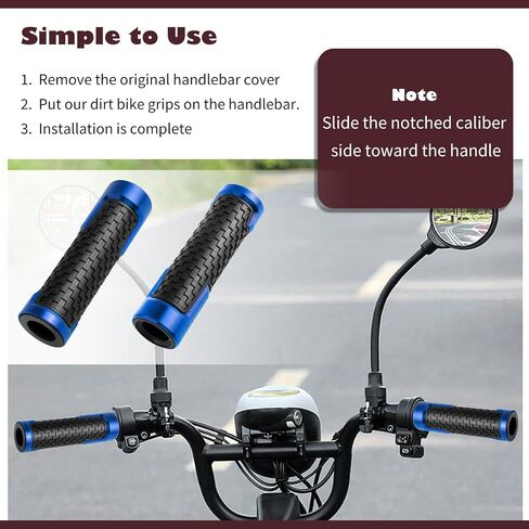 2PCS Dirt Bike Grips,Cool 7/8" Motorcycle Grips with Anti-Slip Bump Design for Comfortable Grip Dirtbike Grips,Universal Motorcycle Accessories Motorcycle Handlebar Grips (Black) in Saudi Arabia