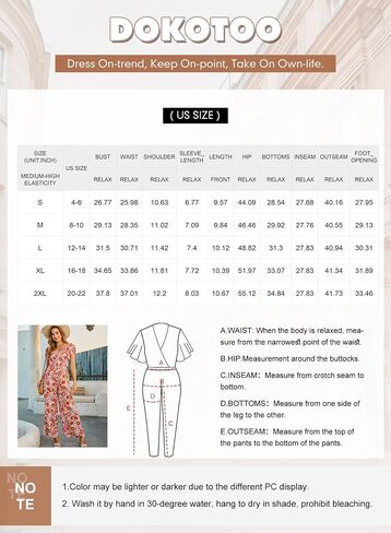 Dokotoo Women's Casual Loose Overalls Jumpsuits One Piece Ruffle Short Sleevel Printed Wide Leg Long Pant With Pockets in Saudi Arabia