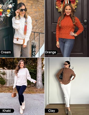 ZESICA Women's Sweaters 2024 Fall Winter Long Sleeve Mock Neck Solid Color Casual Loose Chunky Pullover Sweater in Kuwait