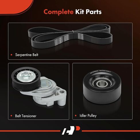 A-Premium Engine Serpentine Drive Belt Kit with Tensioner & Idler Pulley Compatible with Pontiac GTO 2004 2006, 5.7L 6.0L in Saudi Arabia