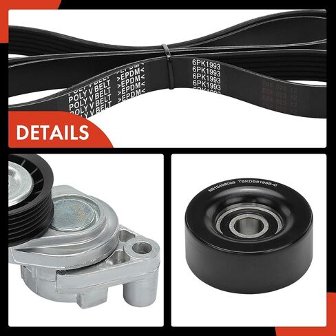 A-Premium Engine Serpentine Drive Belt Kit with Tensioner & Idler Pulley Compatible with Pontiac GTO 2004 2006, 5.7L 6.0L in Saudi Arabia
