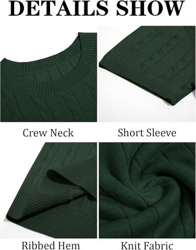 Runcati رجل متماسكة قصيرة الأكمام تي شيرت عادية Crewneck سليم صالح قميص كابل محبوك تمتد البلوز تيز in Kuwait