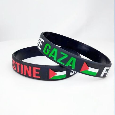 سوار فلسطين الحرة للنساء والرجال فلسطين غزة العلم الحرية العربية للفلسطينيين دعم فلسطين الأساور سيليكون مقاومة للماء المطاط دعم فلسطين مجوهرات مرنة 4 قطع in Kuwait