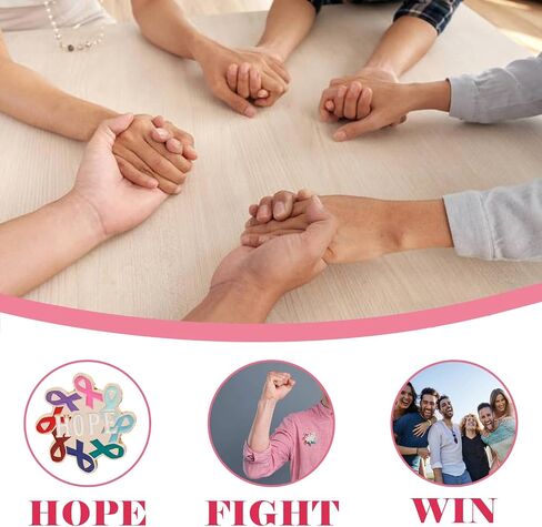 Hope Pin Colorful Cancer Pin- 7 Pieces Cancer Awareness Pins Colorful Ribbon Hope Pins Nursing Pins- Enamel Lapel Pin Prevention and Awareness Cancer Ribbon Brooch- All Cancer Awareness in Saudi Arabia