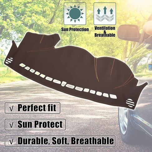 X AUTOHAUX Car Dashboard Cover Non-Slip Faux Leather Dash Board Protector Cover Mat for Hyundai Sonata 2011-2014 Brown in Saudi Arabia
