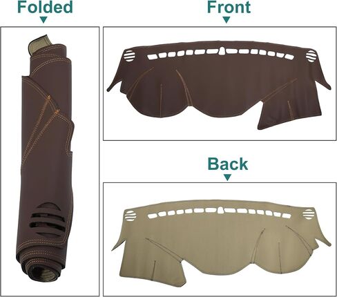 X AUTOHAUX Car Dashboard Cover Non-Slip Faux Leather Dash Board Protector Cover Mat for Hyundai Sonata 2011-2014 Brown in Saudi Arabia