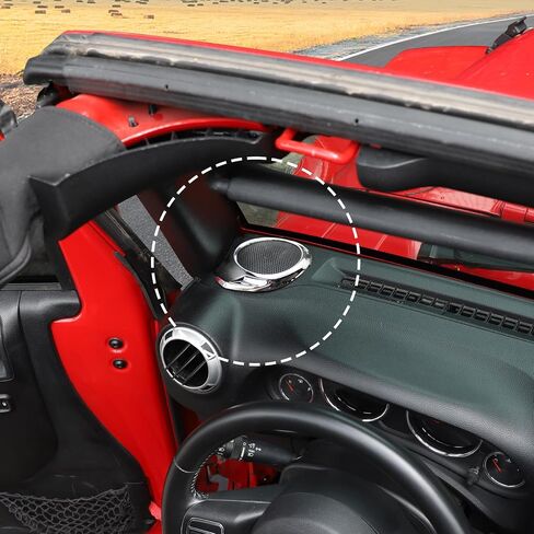 RT-TCZ for Jeep JK A Pillar Speaker Trim Cover for Jeep Wrangler JK JKU 2015 2016 2017 ABS Black Carbon Fiber Interior Accessories 2pcs in Saudi Arabia
