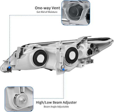 DWVO Projector Headlights Assembly Compatible with 12 13 14 2012 2013 2014 Camry L/Le/Xle/Hybrid Headlamp Replacement Black Housing Pair Driver and Passenger Side in Saudi Arabia