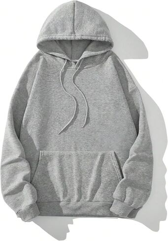 MakeMeChic Women's Number Print Drawstring Long Sleeve Drop Shoulder Sweatshirt Hoodies Top in Saudi Arabia