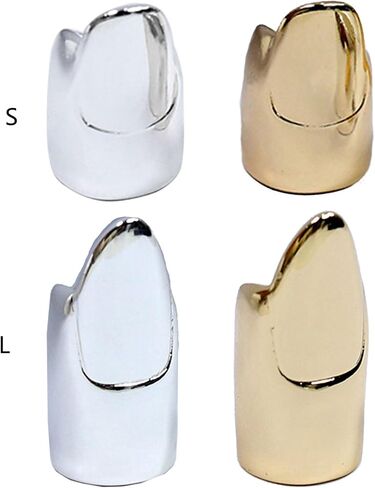 LIANXUE Metal Nail Cover Ring Hip Hop Cosplay Unisex Punk Gold Silver Color Copper Finger Ring Party Jewelry Accessories Gift Copper in Kuwait