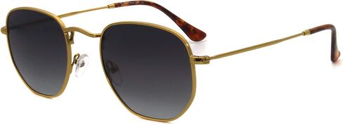 RICH MODE Polarized Hexagon Sunglasses for Women Men Polygon Square Sun Glasses UV400 Protection Metal Frame in Saudi Arabia