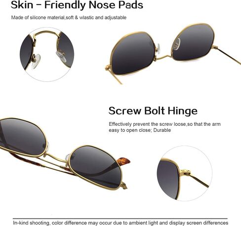 RICH MODE Polarized Hexagon Sunglasses for Women Men Polygon Square Sun Glasses UV400 Protection Metal Frame in Saudi Arabia