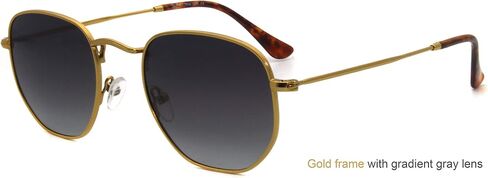 RICH MODE Polarized Hexagon Sunglasses for Women Men Polygon Square Sun Glasses UV400 Protection Metal Frame in Saudi Arabia