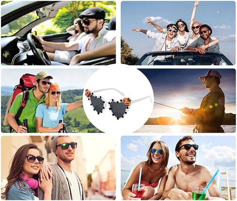 نظارات شمسية فريدة من نوعها على شكل قلب للهالوين من YAMEIZE - نظارات على شكل جمجمة على شكل قرع الخفاش وحفلات عيد الميلاد in Kuwait