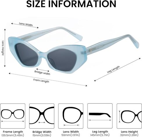 DUCO Trendy Sunglasses for Women Men Retro Vintage Polarized Shades Acetate Frame Y2K Designer Style Sun Glasses DC1250 in Kuwait