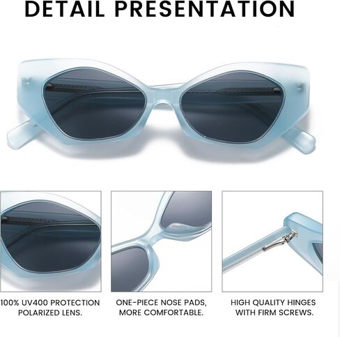 DUCO Trendy Sunglasses for Women Men Retro Vintage Polarized Shades Acetate Frame Y2K Designer Style Sun Glasses DC1250 in Kuwait
