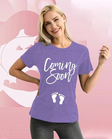 Pregnancy Reveal Shirts for Women New Baby Announcement Tshirt Mom to Be Tee Tops in Saudi Arabia