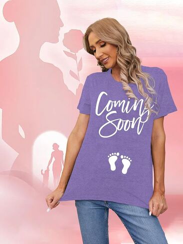 Pregnancy Reveal Shirts for Women New Baby Announcement Tshirt Mom to Be Tee Tops in Saudi Arabia