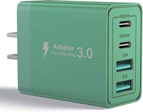 Aioneus USB C Charger Block, 4-Port 40W Fast Charging Block, PD USB-C and QC USB-A Multi Port Wall Charger, Type-C Charger Cube Power for Samsung Galaxy S24 S23 S22, iPhone 15 14, Tablet, LG in Saudi Arabia