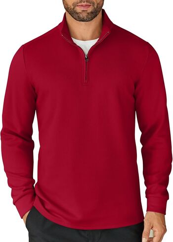 COOFANDY Men's Quarter Zip Up Pullover Lightweight Mock Neck Sweatshirt Casual Long Sleeve Polo Shirt in Kuwait