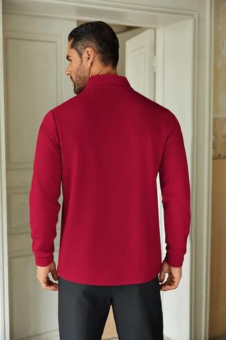 COOFANDY Men's Quarter Zip Up Pullover Lightweight Mock Neck Sweatshirt Casual Long Sleeve Polo Shirt in Kuwait