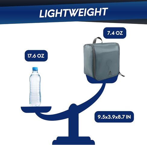 Haimont Ultralight Toiletry Bags for Travel, Men Women Lightweight Hanging Toiletry Organizer, Traveling Cosmetic Toiletries Kit with Shatterproof Mirror for Gym, Water-Resistant, Grey in Saudi Arabia