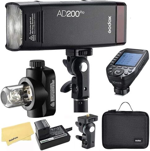مشغل فلاش Godox AD200 Pro Godox AD200Pro وGodox XProII-C لكاميرا Canon، TTL 2.4G HSS 1/8000s، بطارية 2900 مللي أمبير في الساعة، 500 ومضة طاقة كاملة، إعادة تدوير 0.01-1.8 ثانية in Kuwait
