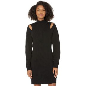 BCBGeneration Women's Mini Long Sleeve Mock Neck Shoulder Cut Out Dresses