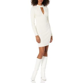 GUESS Women's Long Sleeve Mock Neck Cut Out Cambria Dress