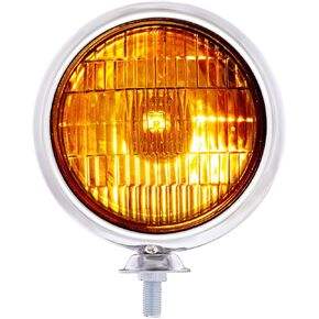 United Pacific 6V Vintage Chrome Fog Light, Amber Lens,OE,C364009