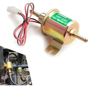 1 PC Automotive Fuel Pump, 5.66" x 3.42" 12V 3 Psi-5 Psi Low Pressure Piston Heavy Duty Fuel Supply Transfer Pump, Automotive Carburetor Replacement, for Most Cars, Motorcycles (Gold)