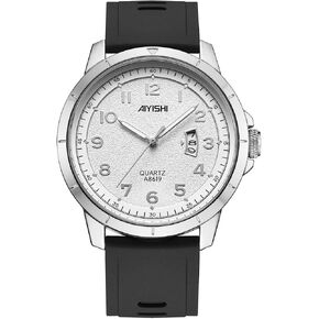 Mens Quartz Analog Wrist Watches Calendar Date Waterproof Big Large Face Watch for Men Business Casual Dress Sports