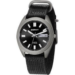 BERNY Titanium Watch for Men Japanese Quartz Movement Titanium Analog Quartz Watches 10ATM Waterproof Super Luminous