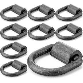 30 Pcs 3/8" 2, 000lbs Weld on Forged D Ring with Welding Clips Heavy Duty D Ring Tie Down Anchor Capacity Weld on Flip D Ring Anchor Tie Down for Trailer Truck Cargo RV Farm Applications
