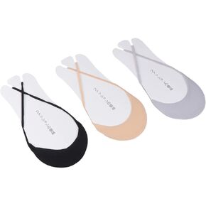 Ciieeo 3 Pairs Invisible Garter Pads Toe Topper Liner no Show Cotton Socks Forefoot Sock Toe Socks Pads Half-Sling Socks Loafer Socks Half Sole Toe Shoes Socks Jacket Bust Miss Nylon