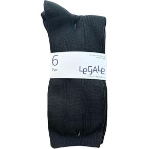 Legale Ladies Everyday Black Crew Socks 6 Pack