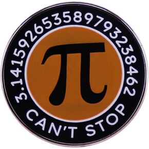 Pi Brooch Metal Enamel Badge Pin Mathematical Symbol Letters Lapel Pin Jewelry Gift for Teacher Student