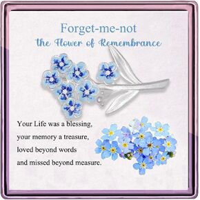 دبوس بروش من Forget Me Not Flowers Forget Me Nots Jewelry Forget Me Not Seeds التذكارية Forget Me Not Gifts تذكار تذكاري (أزرق لا تنساني لا)