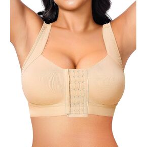 BRABIC Front Closure Compression Bra for Women Mastectomy Full Coverage Comfy Bra Wireless
