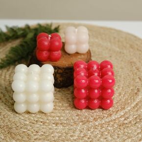 Christmas Shaped Candle Set, Deer, Snowflake Scented Candles for Holiday Decor, Ornament Shaped Candles, Small Christmas Tree Candles -Pine Tree Snowflake Candle Green, White, Red (Christmas)