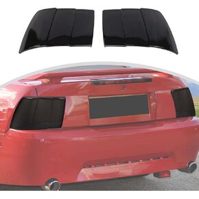 CheroCar for Ford Mustang Tail Iight Cover, 2 Pcs Tail Light Lamp Cover Guard Trim Bezel Frame Decor Exterior Accessories Compatible with 1998-2004 Ford Mustang (Smoked Black)