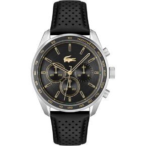 Lacoste Boston Men's Chronograph Watch - Classic Stainless Steel - Tachymeter - Water Resistant up to 5ATM/50 Meters - Modern Design for Him - 42mm