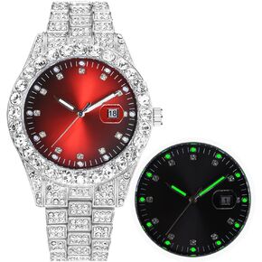 Diamond Watches for Men Iced-Out Luminous Watch