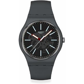 Swatch Casual Watch Unisex Grey Quartz Bio-sourced Cobblestone Street