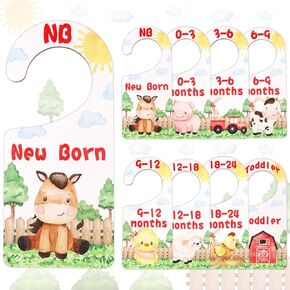 Baby Closet Dividers 8PCS, Baseball Theme Wooden Double-Sided Clothes Size Hanger Organizer from Newborn to Toddler for Nursery Decor Baby Shower Birthday Gift