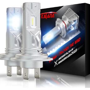 Katana H7 Light Bulbs, H7 Fog Light No Adapter Required 6500K Xenon White Super Bright 1:1 Mini Size, Pack of 2