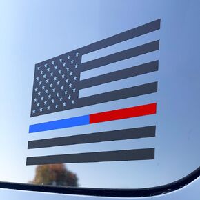 Thin Blue Red Line US Flag Decal Police Fire Fighter Support Sticker for Cars and Trucks
