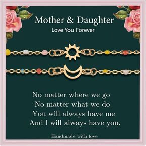 Matching Mother Daughter Bracelets for 2 Daughter and Mother Jewelry for Daughter Gifts From Mom, Inspirational Jewelry for Daughter Mother Gift